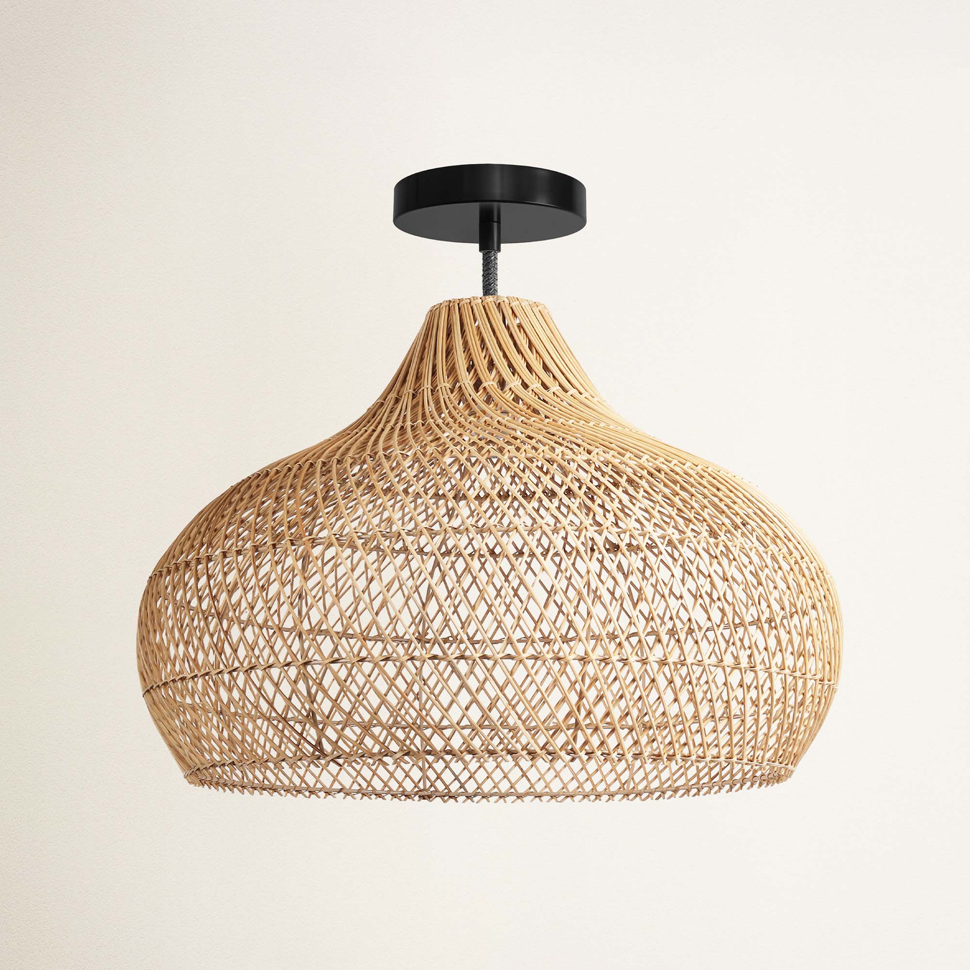 Kloe Rattan Flush Mount Light