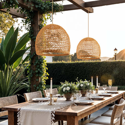 Outdoor Lumiere Rattan Pendant Light
