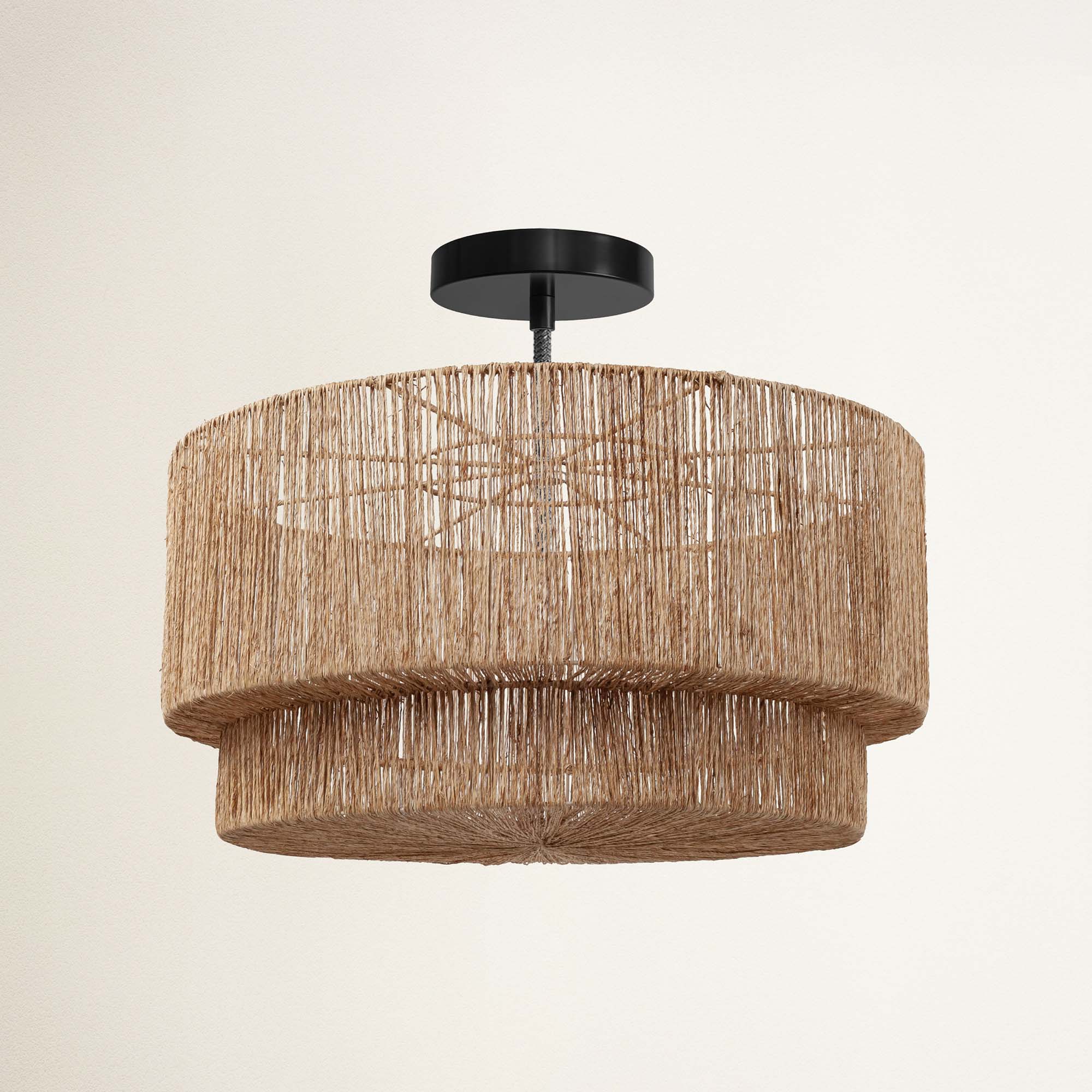 Luminous White Lace Flush Mount Light