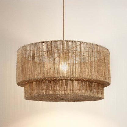 luminous woven pendant light fixture on