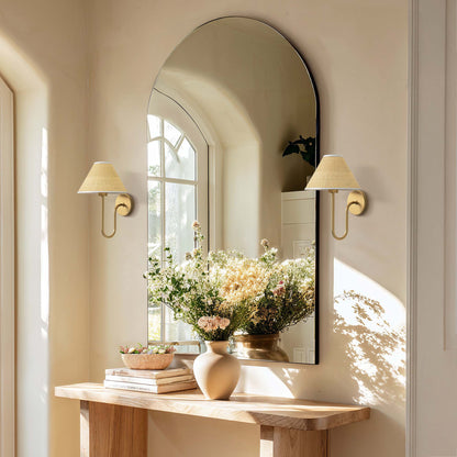 mysa rattan sconce for hallway