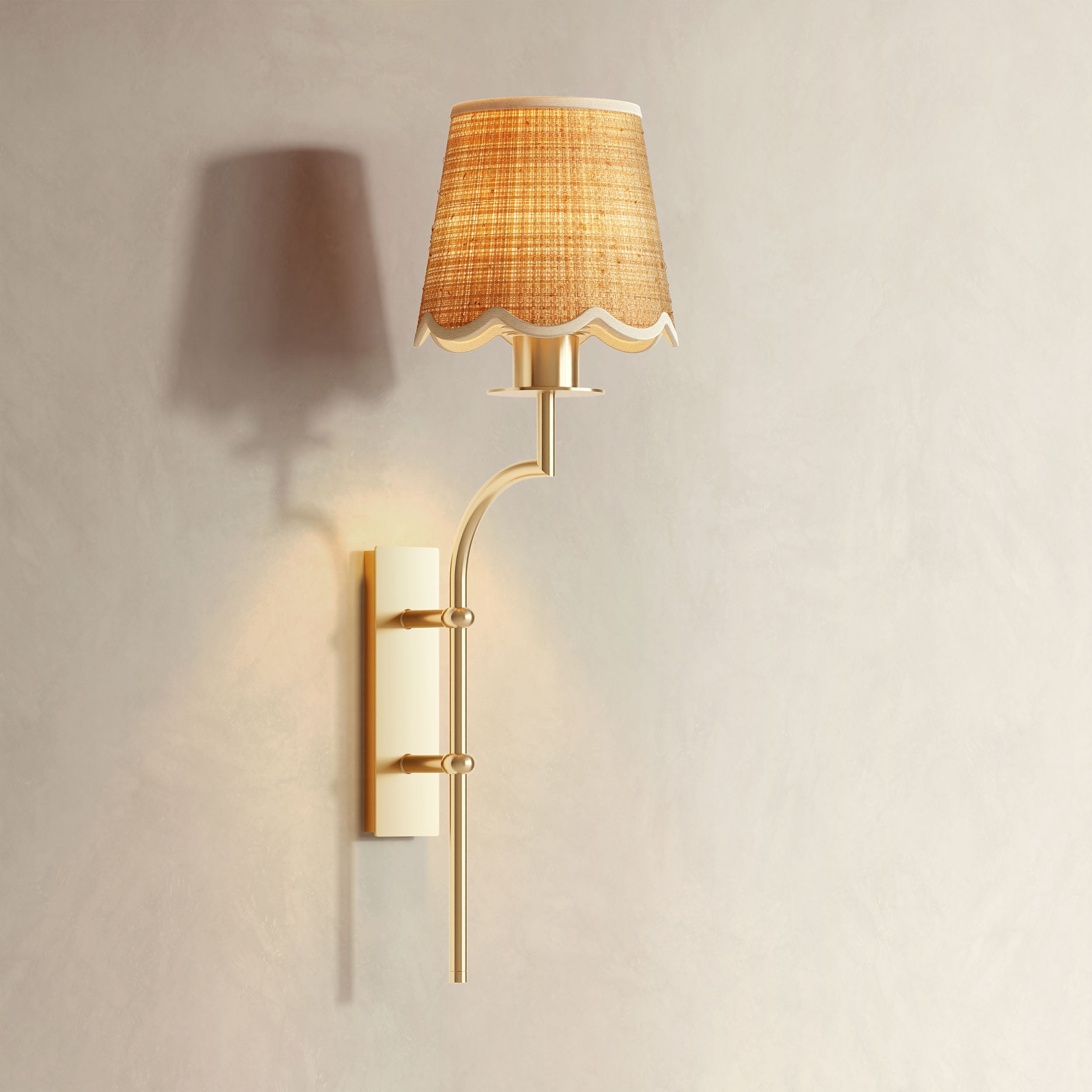 Nala Clamp Handwoven Raffia Sconce