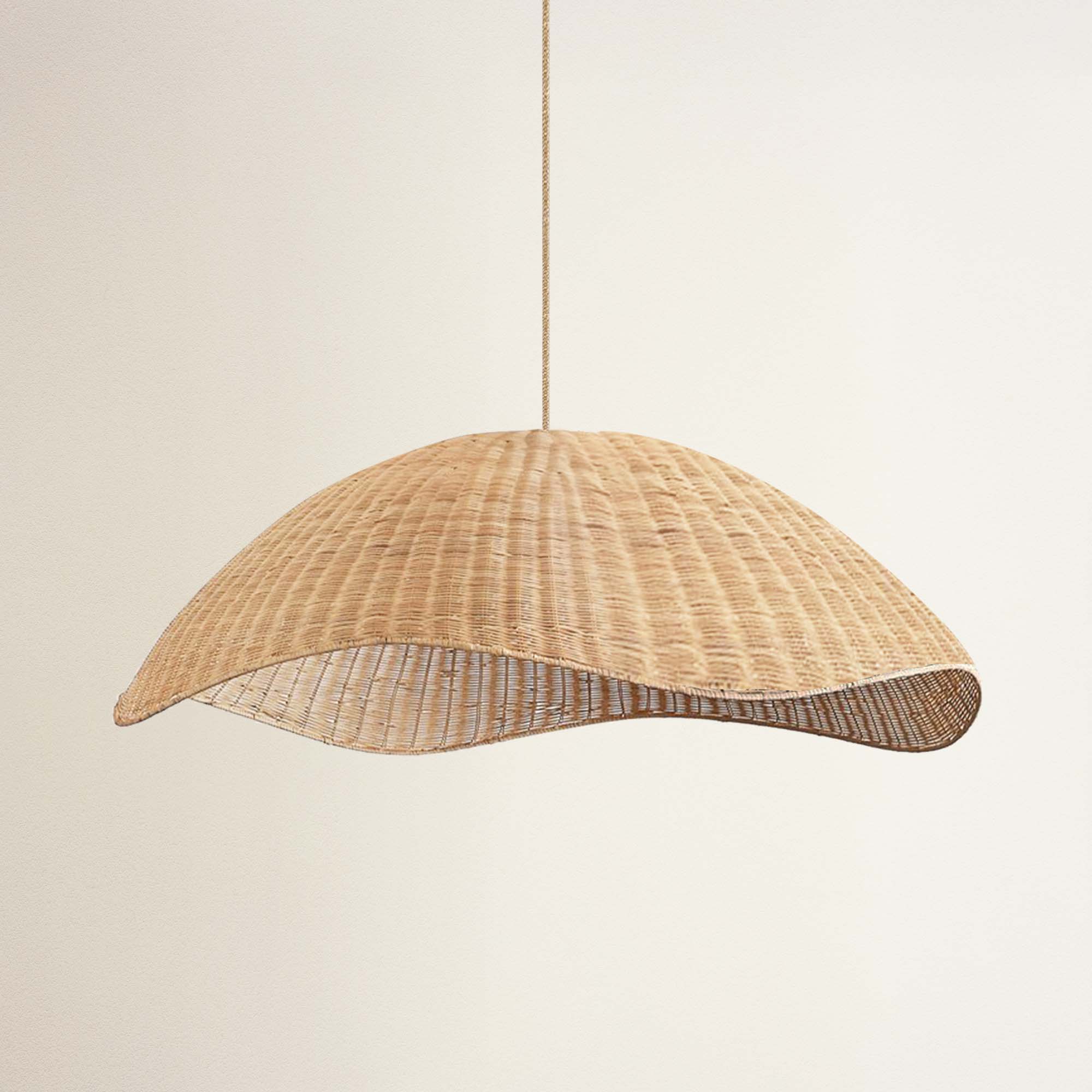 nana vermiculae woven rattan light off