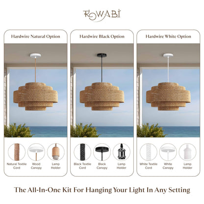 Outdoor Starry Rattan Pendant Light