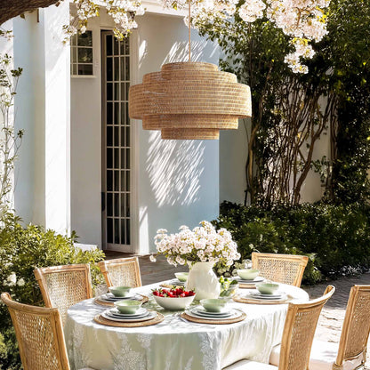Outdoor Starry Rattan Pendant Light