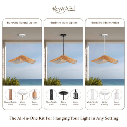 Outdoor Lotus Pad Rattan Pendant Light