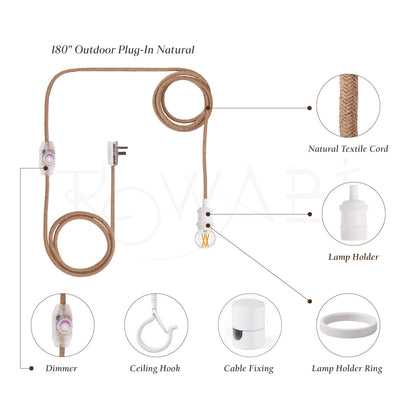 Outdoor Plug-In Hanging Light Cord Kit