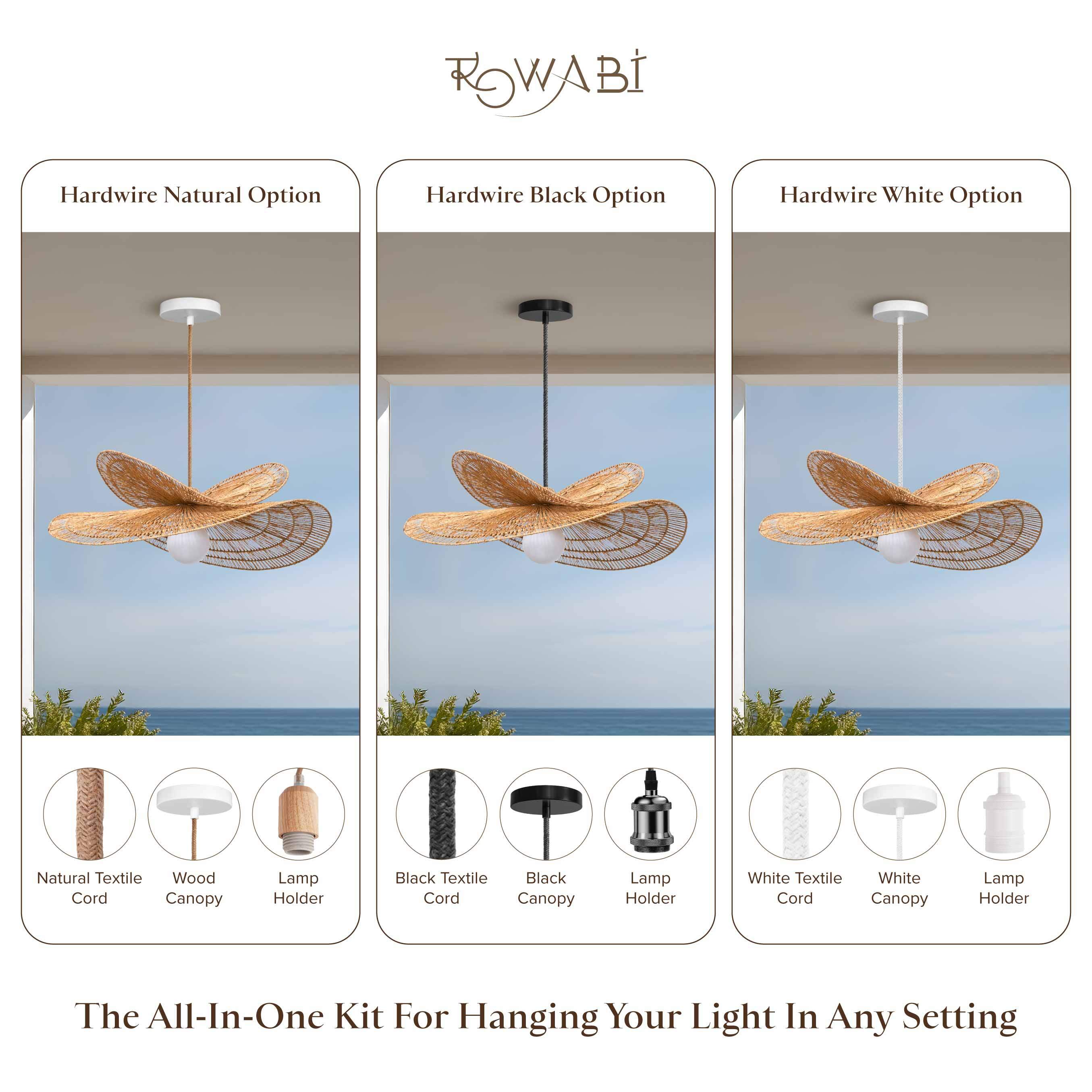 Outdoor Whisper Leaf Rattan Pendant Light