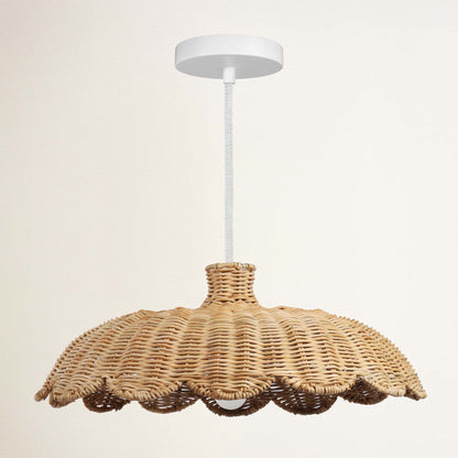 rowabi aurelia hardwire white wicker pendant light