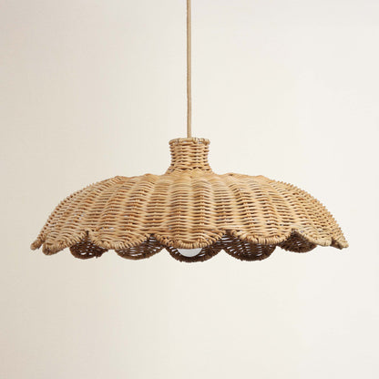 rowabi aurelia wicker rattan pendant light off