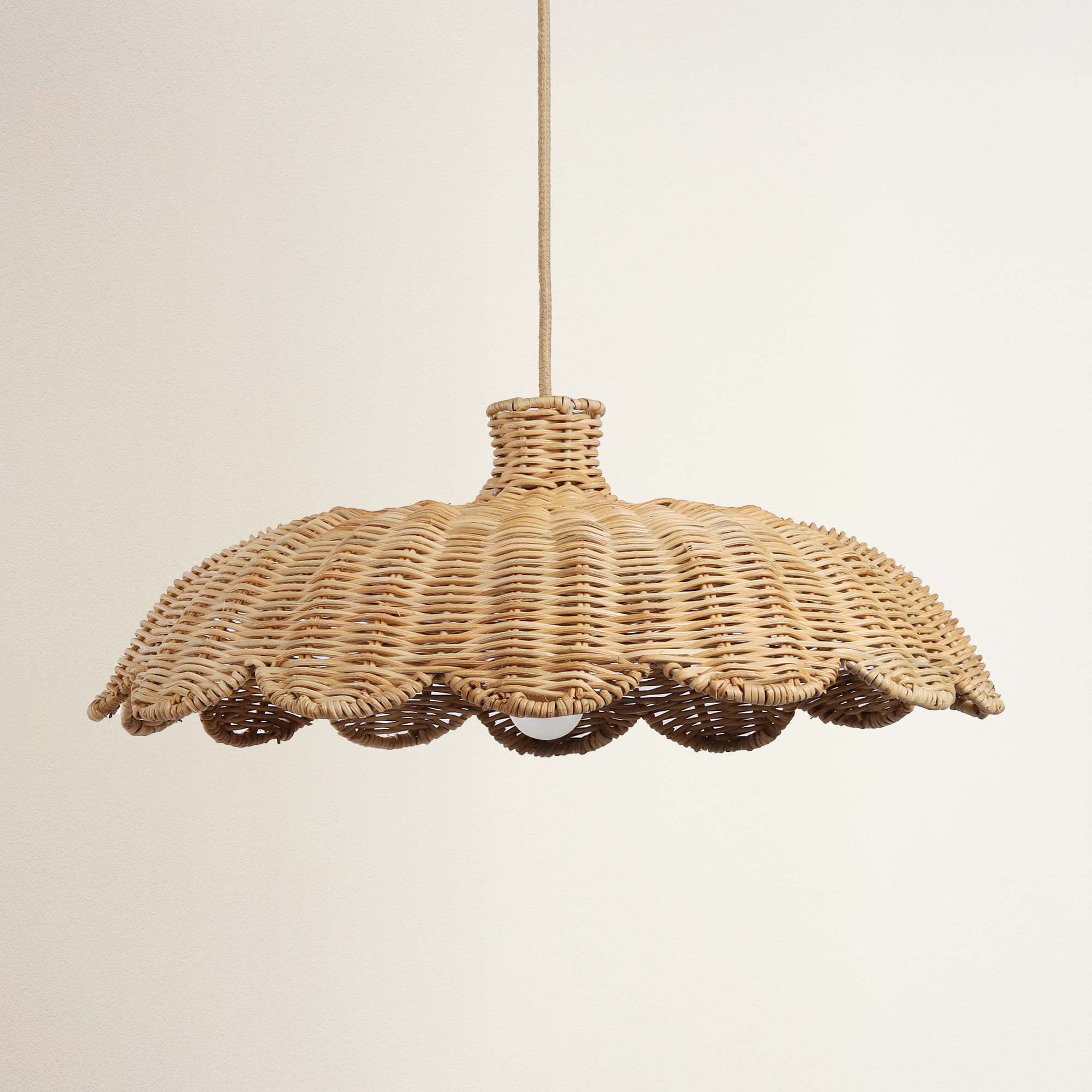 rowabi aurelia wicker rattan pendant light off