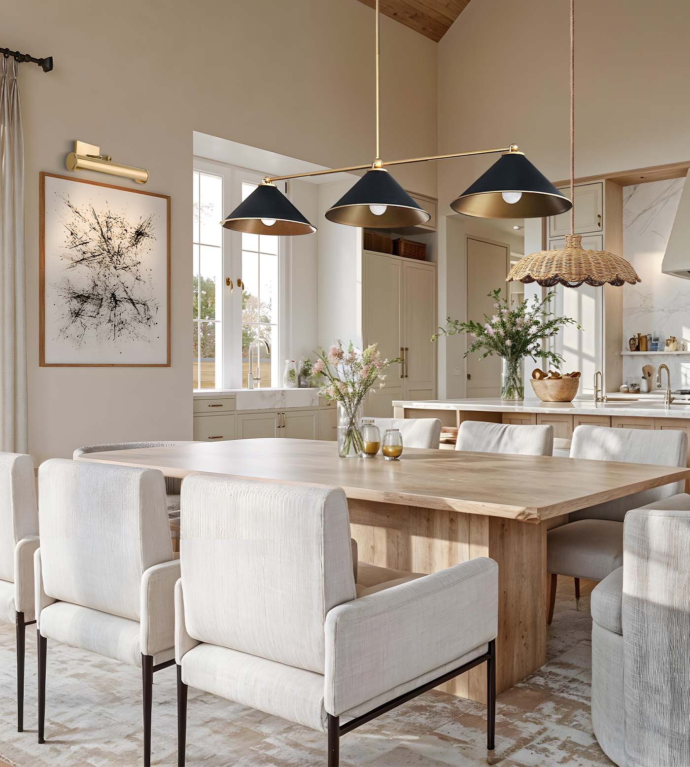 Liora Black Three Light Pendant