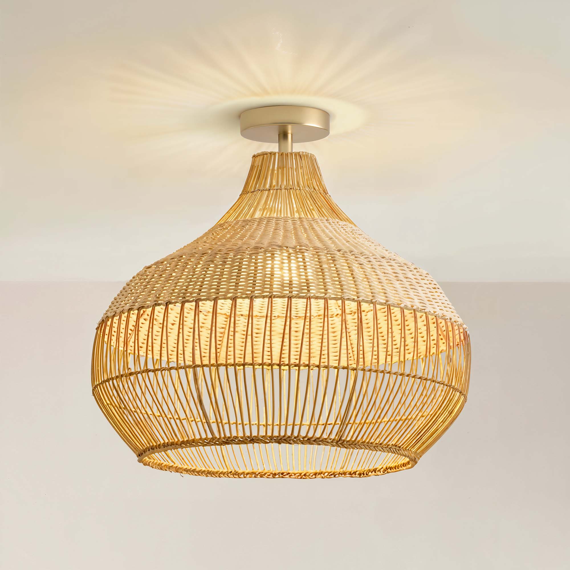 rowabi cover beatrice wicker rattam pendant light flush mount light fixture on
