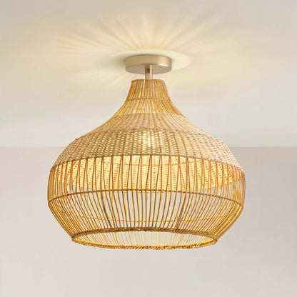 rowabi cover beatrice wicker rattam pendant light flush mount light fixture on