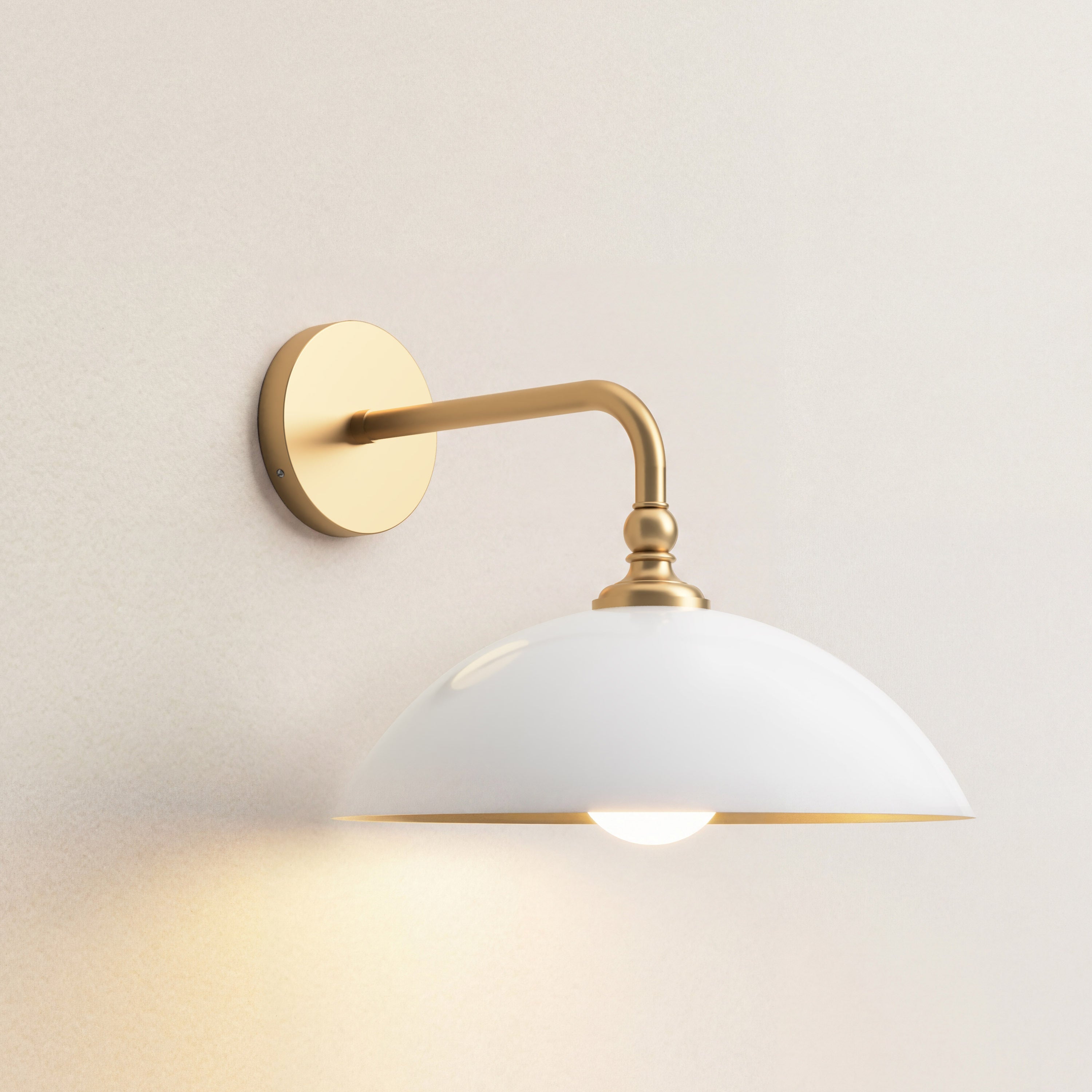 rowabi cuenco dome sconce mounted lamp with gold fixture and white shade