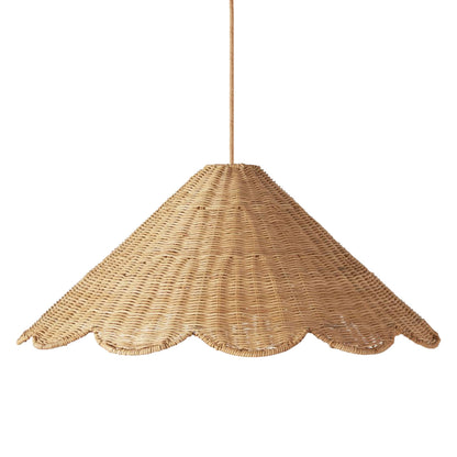 Daisy Cone Rattan Pendant Light