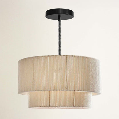 rowabi elaine hardwire black ceiling light fixture with beige lampshade