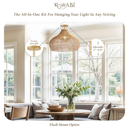 Flush Mount Hanging Pendant Light Kit