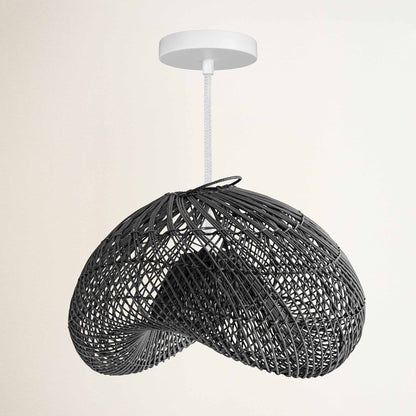 rowabi lucian hardwire white and black woven pendant light