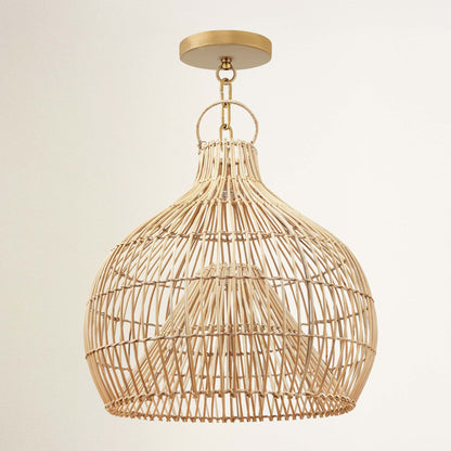 Serena Rattan Dome Light
