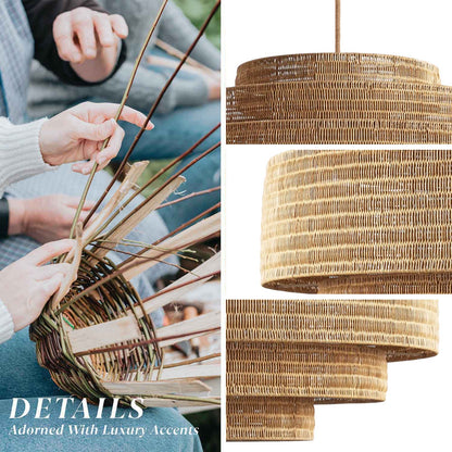 Outdoor Starry Rattan Pendant Light