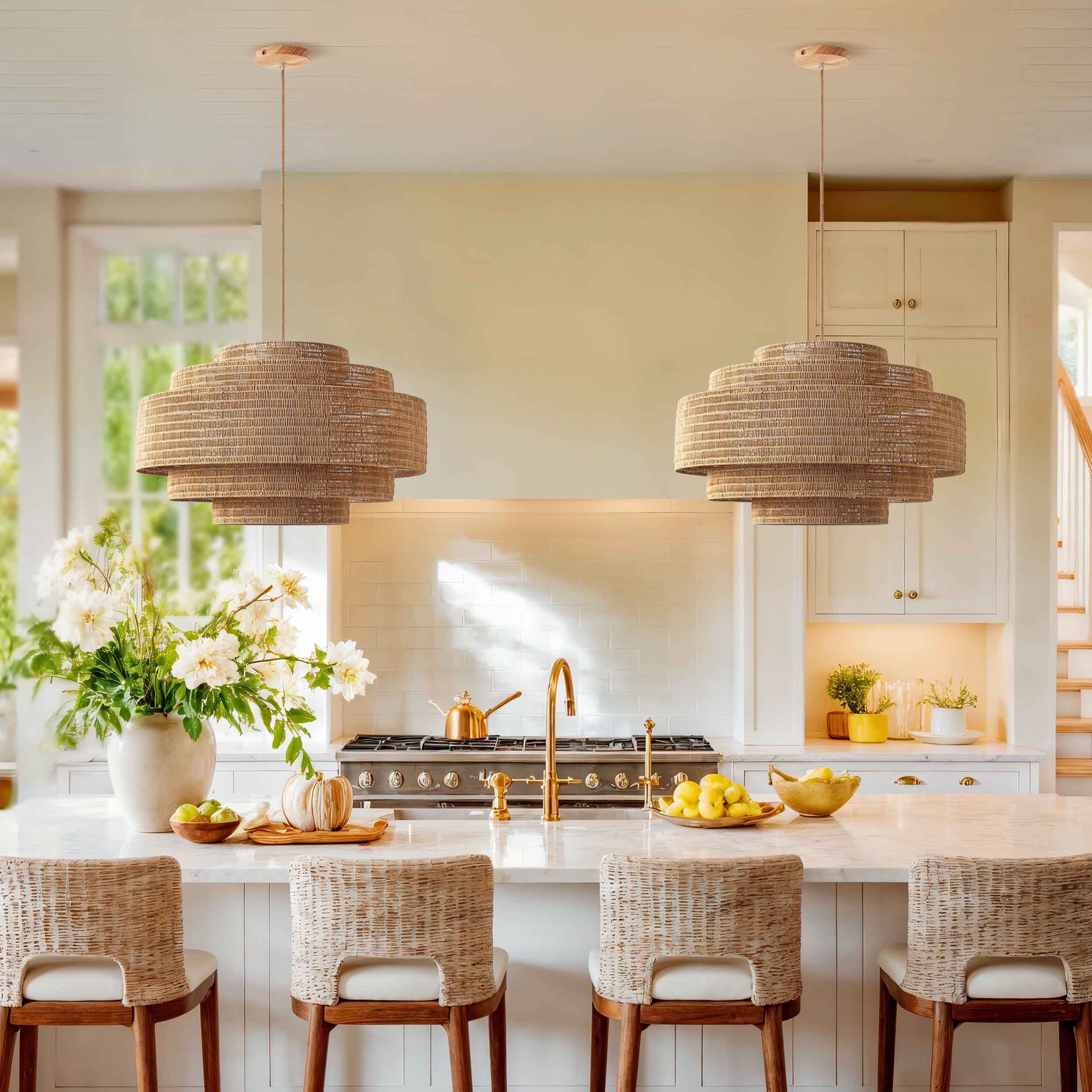 Starry Rattan Pendant Light