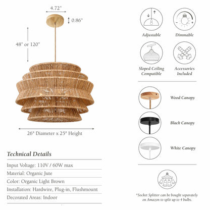 Veronica Rattan Pendant Light