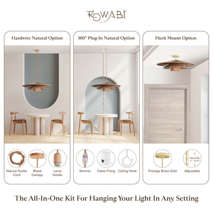 sammy tier rattan pendant light all in one kit