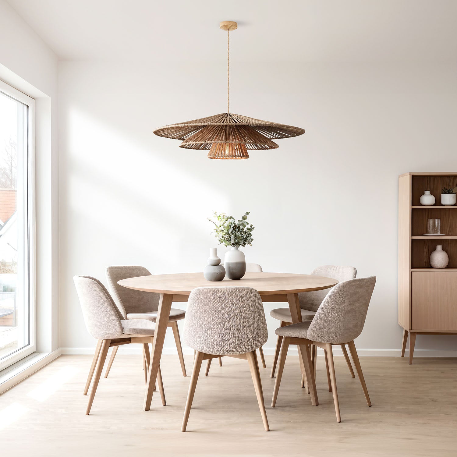 sammy tier rattan pendant light dining room