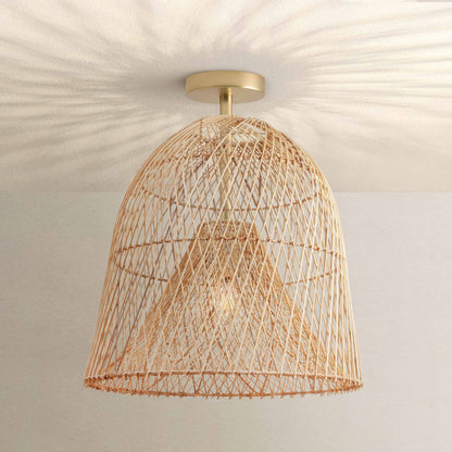 Santa Barbara Rattan Flush Mount Light