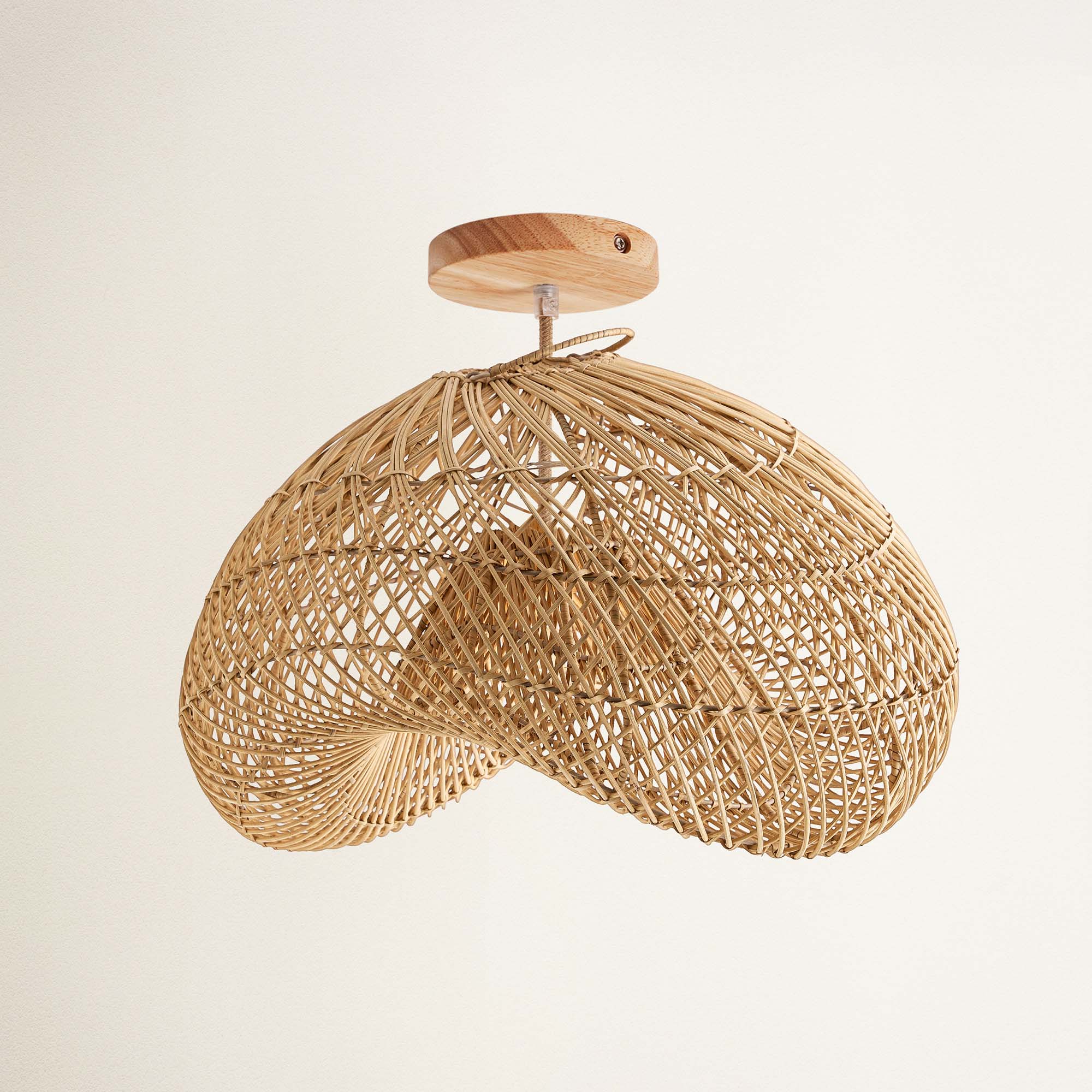 Sepherina Black Rattan Flush Mount Light