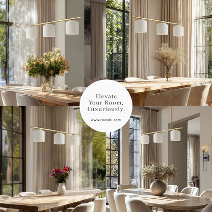 serene polished 3 light pendant light for modern dining room