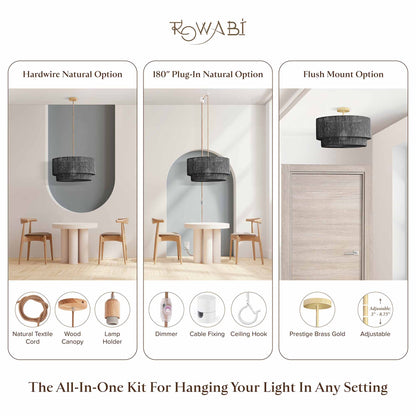 twilight lace rattan pendant light all in one kit