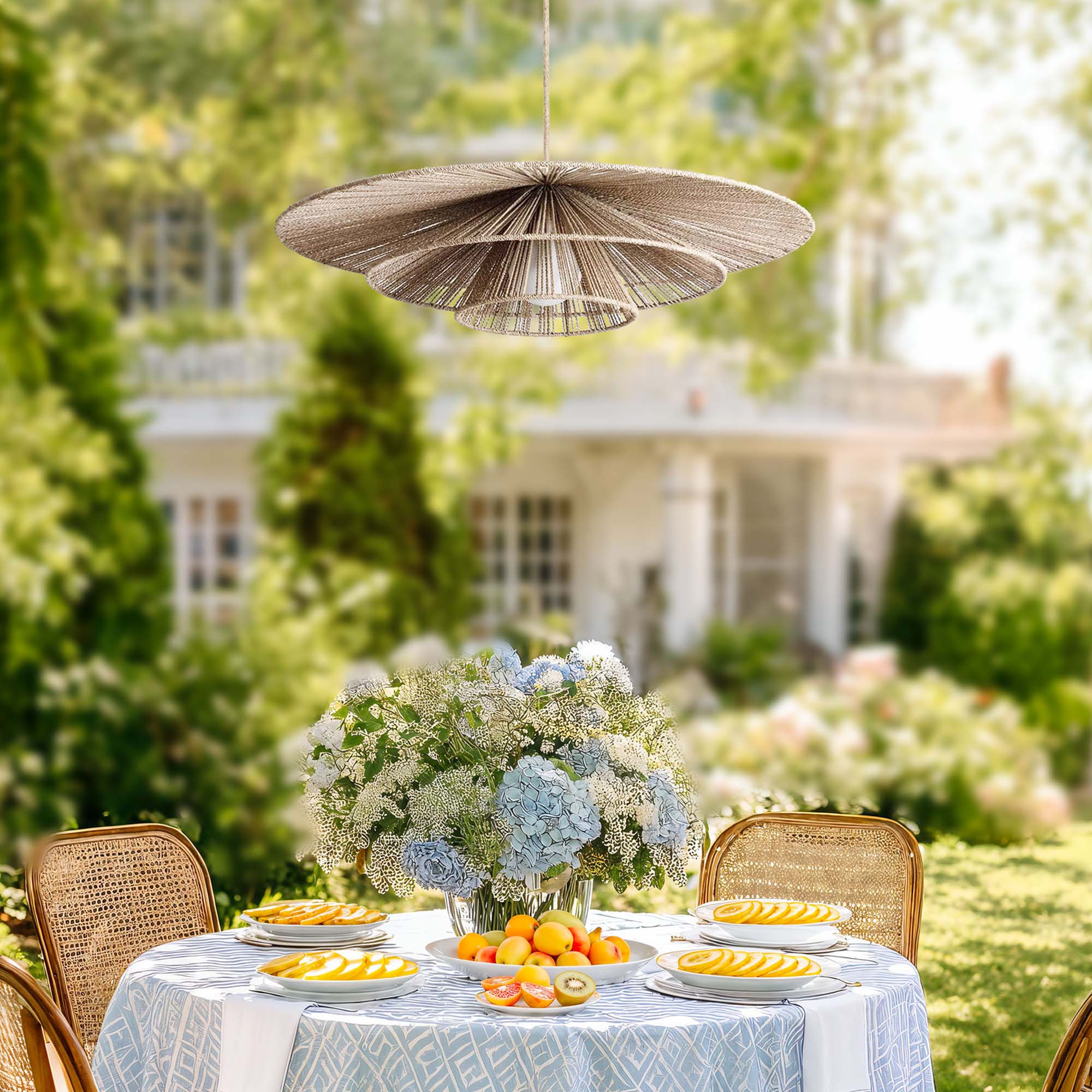 Outdoor Sammie Tier Rattan Pendant Light